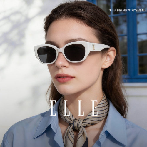 ELLE白色墨镜女2026新款高级感