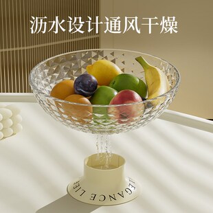 水果盘客厅茶几家用轻奢颜值高脚果蔬盘零食摆放盘 2023年新款