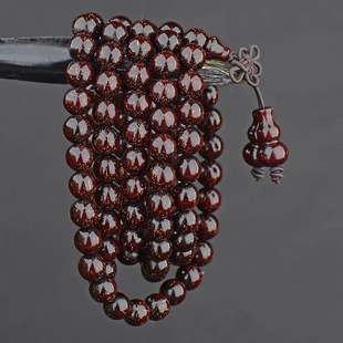 小叶紫檀手串108颗满金星紫檀盘玩手持高油密老料文玩佛珠念珠