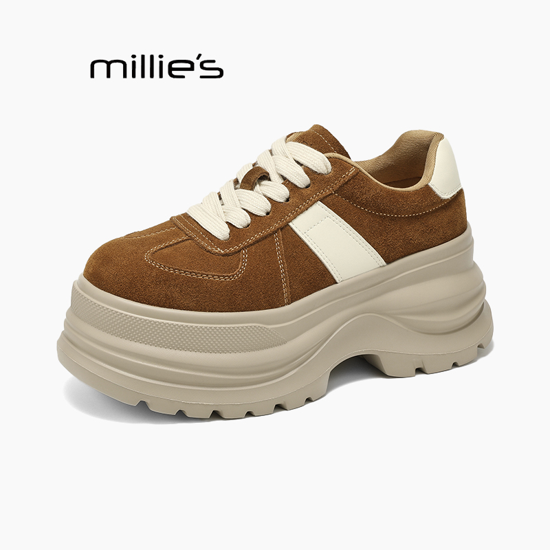 妙丽真皮德训鞋女巨好看