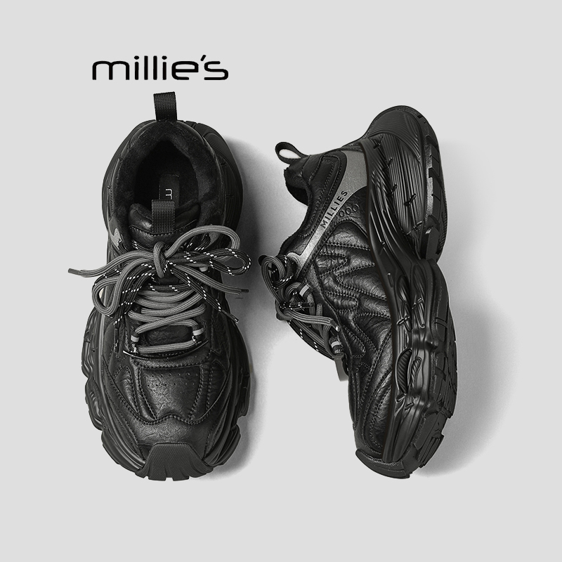 妙丽真皮厚底老爹鞋巨好看