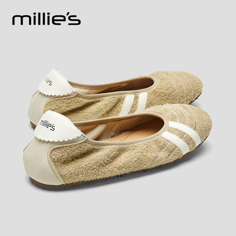 MILLIE'S/妙丽软皮平底晚晚单鞋