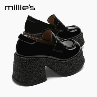 妙丽官方旗舰店2026秋季新款厚底乐福鞋女英伦风小皮鞋一脚蹬单鞋