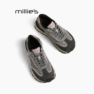 真皮磨砂休闲运动跑鞋 妙丽2025新款 女健身登山轻便百搭Z MILLIE