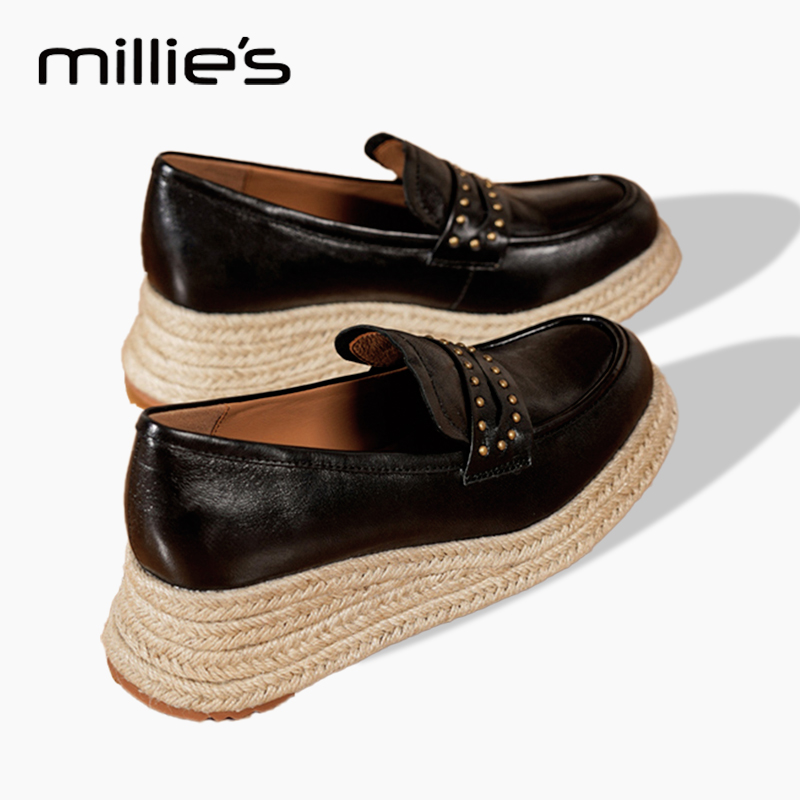 MILLIE'S/妙丽厚底增高乐福鞋