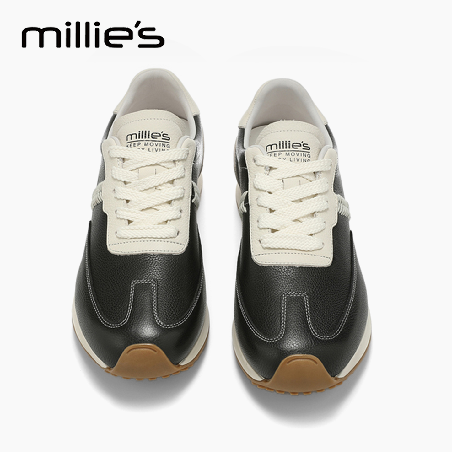 MILLIE'S/妙丽真皮厚底老爹鞋