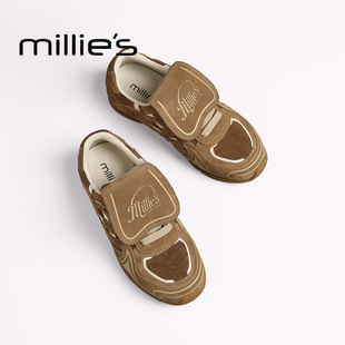 女鞋 2025年秋季 新款 MILLIE 阿甘鞋 妙丽德训鞋 百搭休闲运动鞋