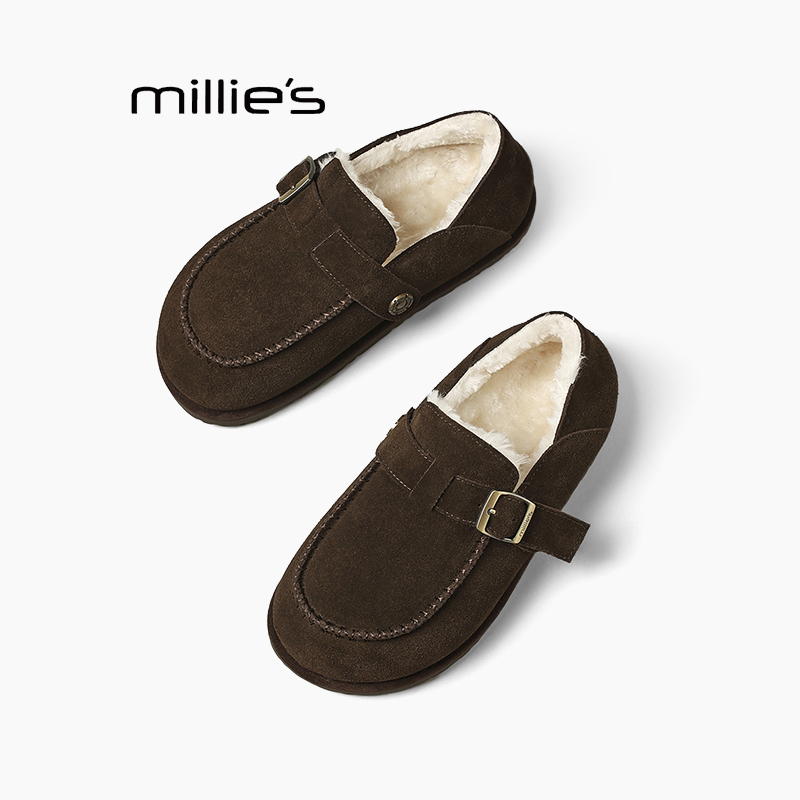 妙丽真皮复古豆豆鞋巨好看