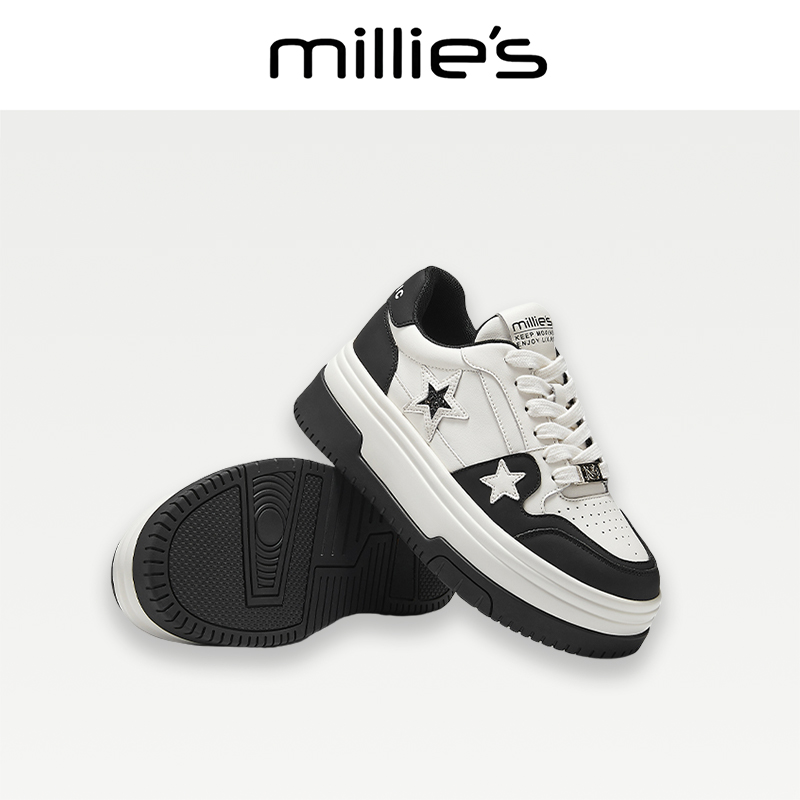 厚底白色ins星星百搭增高鞋