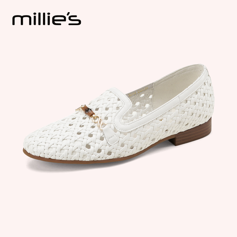 MILLIE'S/妙丽真皮休闲平底女鞋