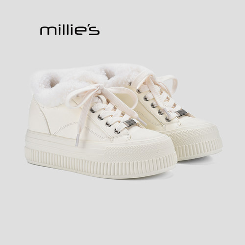 MILLIE'S妙丽真皮小白鞋女巨好看