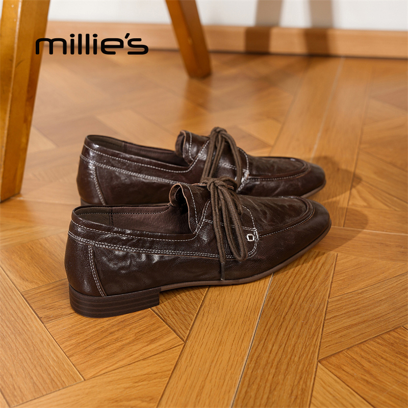 MILLIE'S/妙丽真皮小皮鞋单鞋