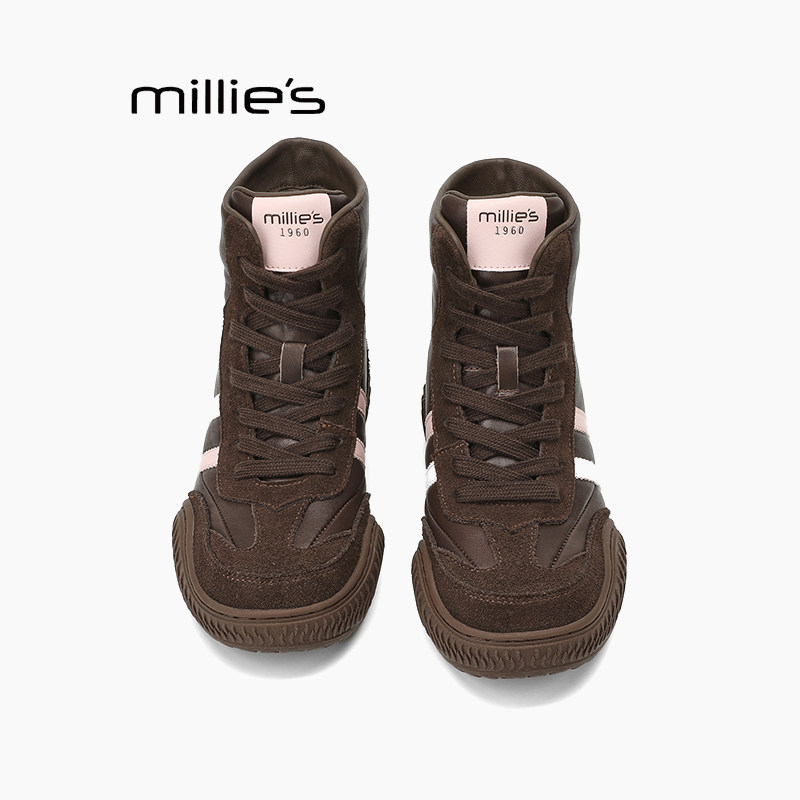 MILLIE'S妙丽真皮复古短靴巨好看