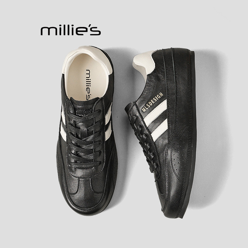 MILLIE'S/妙丽小白鞋女软底轻便休闲板鞋春季款内增高阿甘德训鞋Q