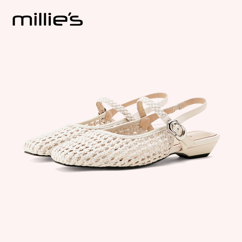 MILLIE'S/妙丽真皮浅口单鞋女