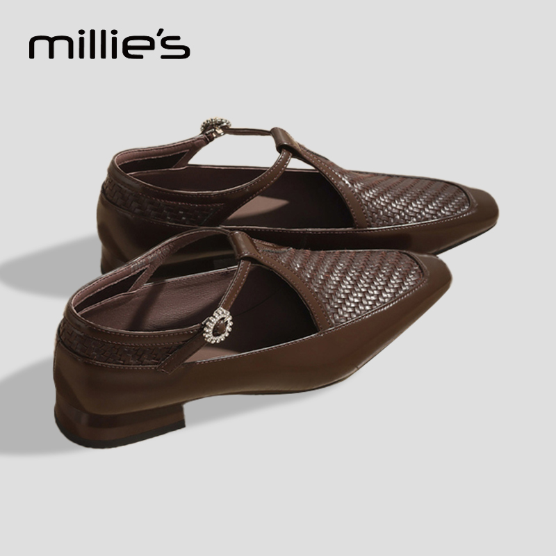 MILLIE'S/妙丽真皮厚底小皮鞋