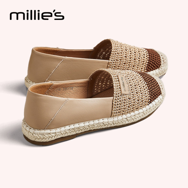 MILLIE'S/妙丽亚麻编织渔夫鞋女