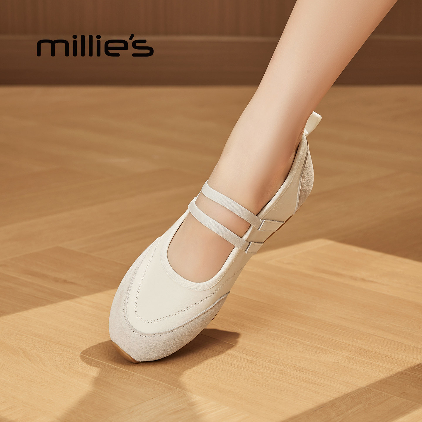 MILLIE'S/妙丽芭蕾风玛丽珍鞋女2026新款平底双带舒适百搭休闲鞋Z,女鞋,老爹鞋,淘宝优惠券,粉丝福利购,淘宝优惠卷