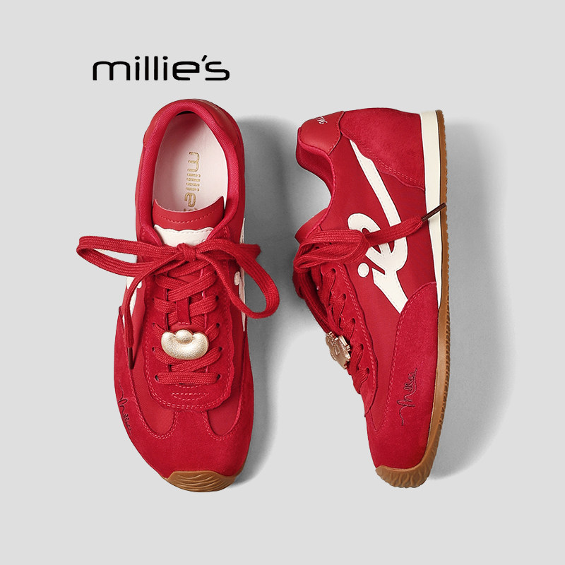 MILLIE'S/妙丽德训鞋女春季新款华夫阿甘鞋软底不累脚运动休闲鞋Q