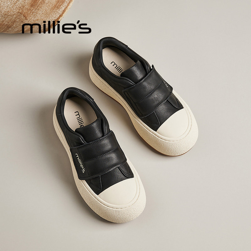MILLIE'S/妙丽真皮厚底休闲鞋