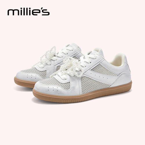 MILLIE'S/妙丽真皮网面德训鞋