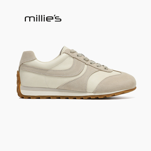 女2025新款 妙丽圆头百搭德训鞋 秋季 美式 MILLIE 复古带休闲板鞋