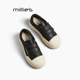 新款 妙丽真皮韩版 MILLIE 厚底魔术贴板鞋 女秋季 圆头百搭休闲鞋