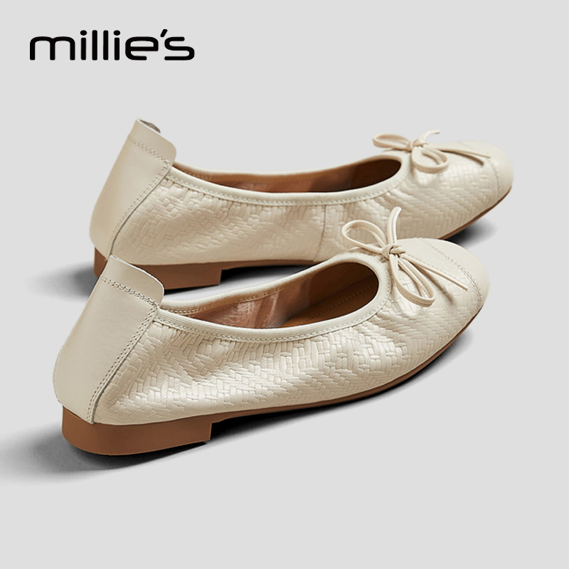 MILLIE'S/妙丽真皮芭蕾鞋