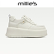 妙丽2026新款 圆头松糕底日常学院风小个气质时尚 MILLIE 休闲鞋