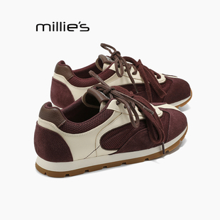女款 妙丽复古拼色德训鞋 2025秋季 新款 MILLIE 厚底休闲阿甘鞋