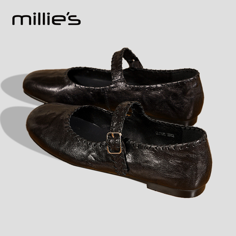 MILLIE'S/妙丽黑色小皮鞋