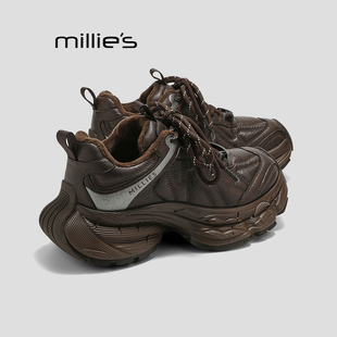 厚底老爹鞋 女休闲鞋 加绒运动鞋 女冬季 妙丽女鞋 爆款 MILLIE 新款