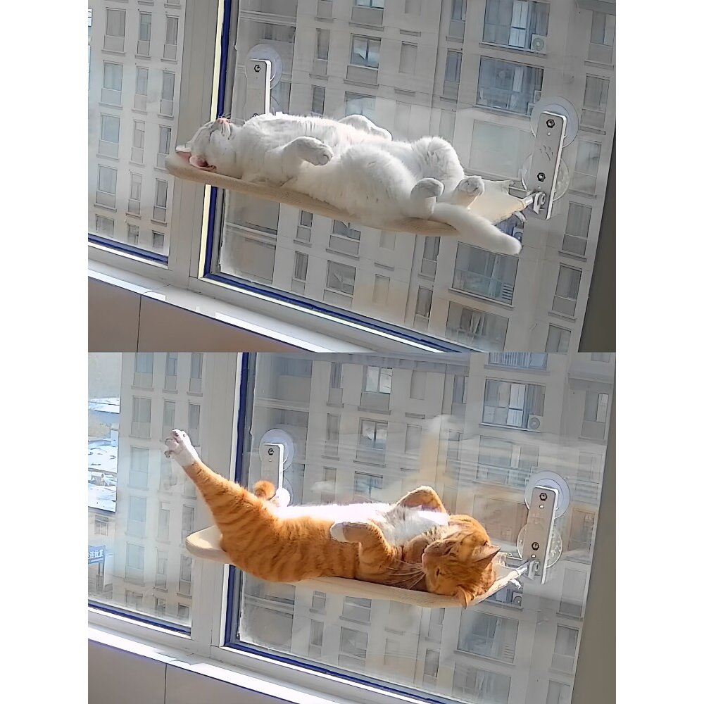 【晒太阳小吊床】吸盘式猫窝免打孔落地窗解闷自嗨睡觉床猫爬架