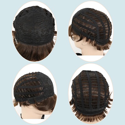 Men's Fashionable Short Layered Texture Wig With Bangs, Bro