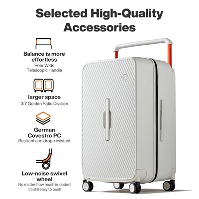 Mixi Large-Capacity Wide Handle Travel Suitcase 26inch Chec