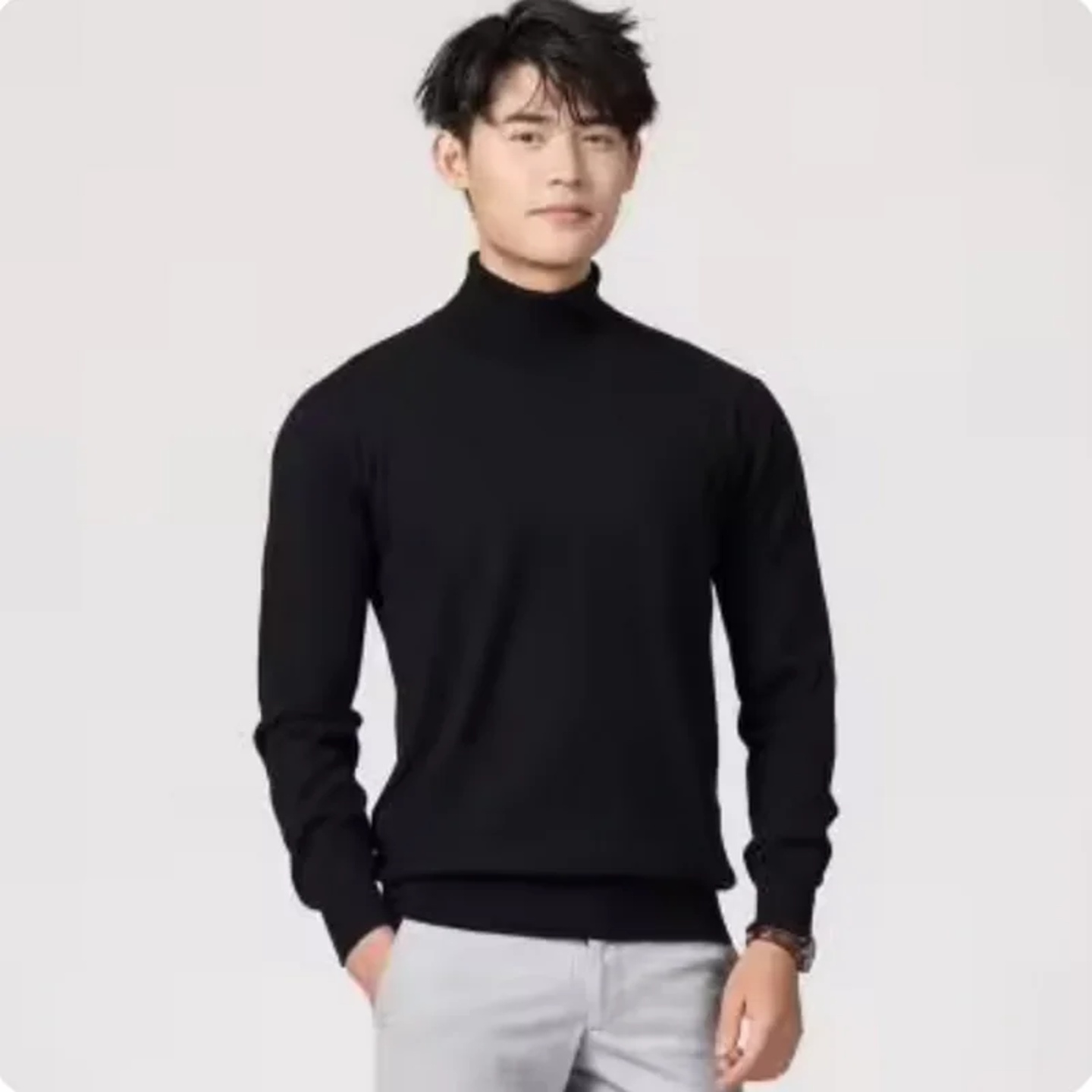 Cashmere turtleneck men sweater clothes for 2024autumn wint