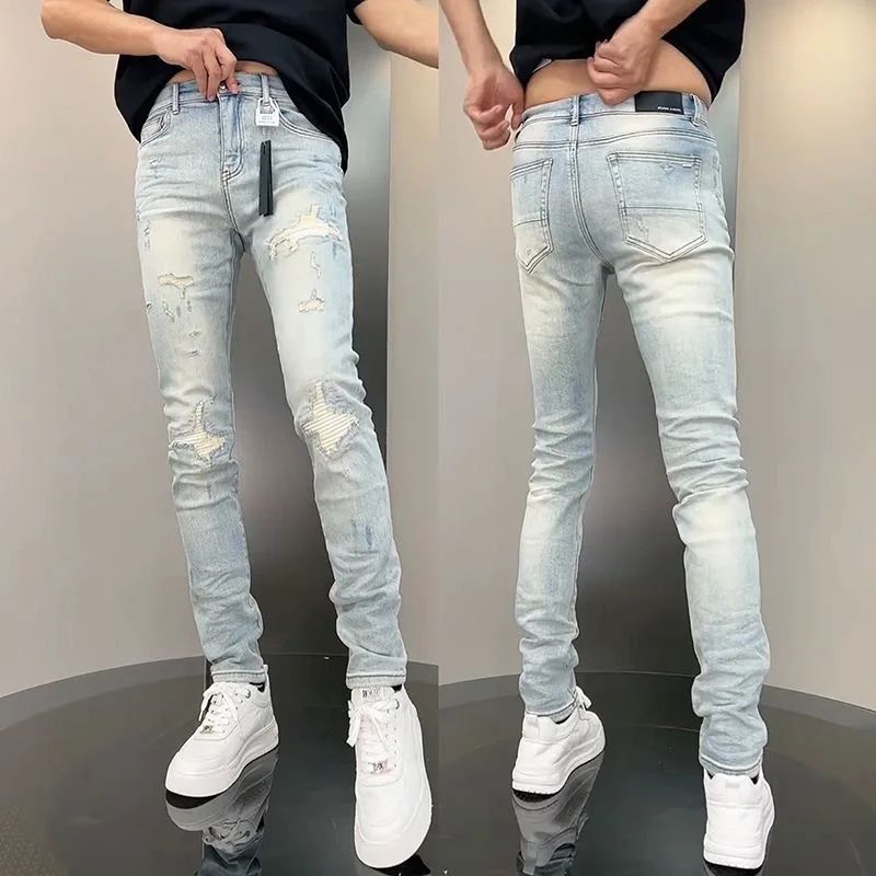 New Korean Luxury Clothing High Quality Jeans for Men Fashio