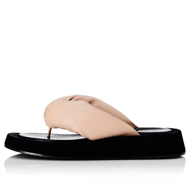 ALIAS MAE leather thick soled summer women's slippers are ve