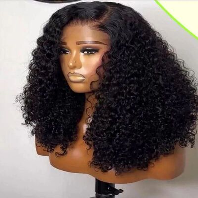 Natural Black Color Short Bob Cut 13X4  Lace Frontal Synthet