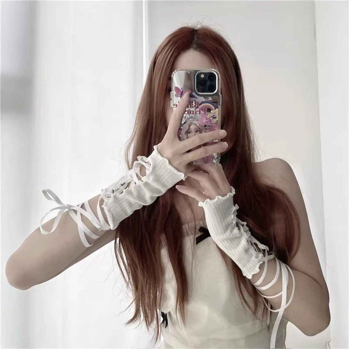 Women Strapping Lace Fingerless Hot Sexy Arm Sleeves DIY La