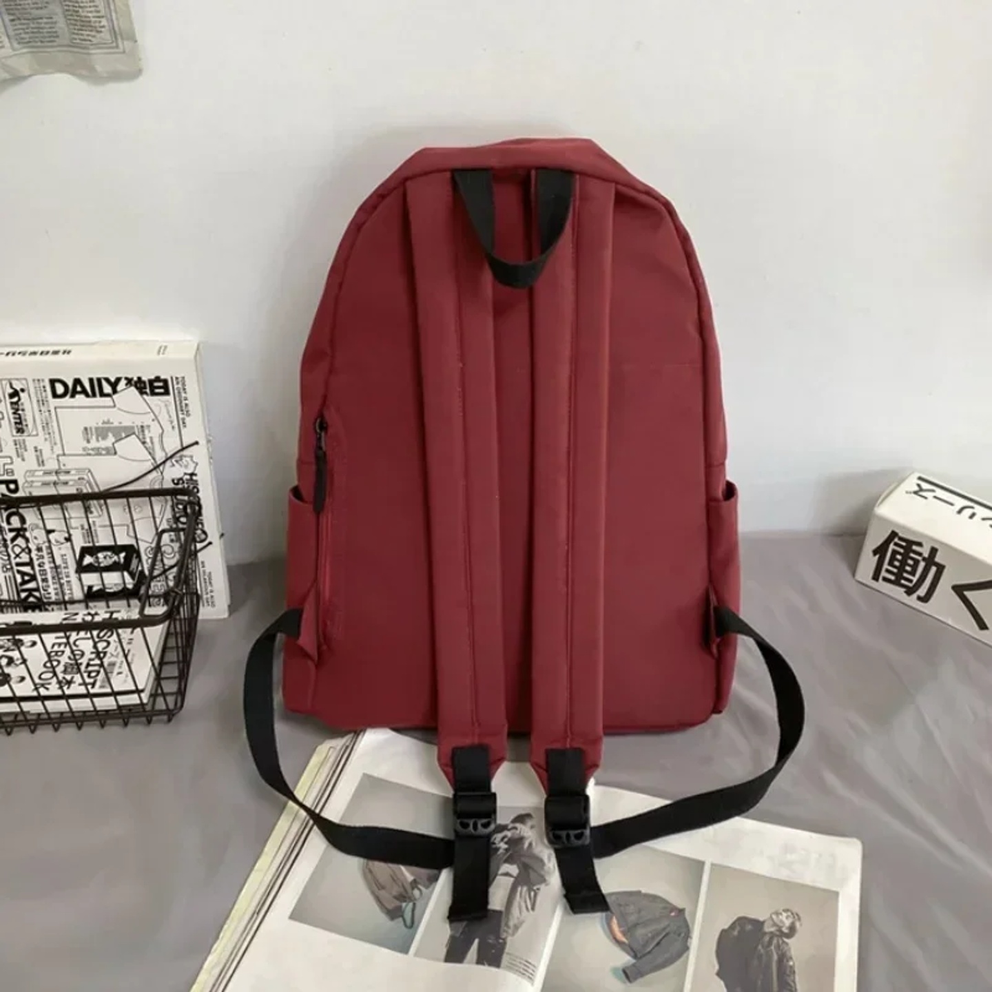 Black Grey White Red Versatile Backpack High Quality Large