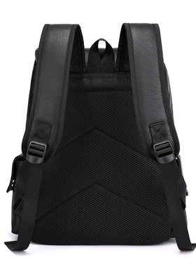 2023 Men Backpack PU Leather Bagpack Large Laptop Backpacks