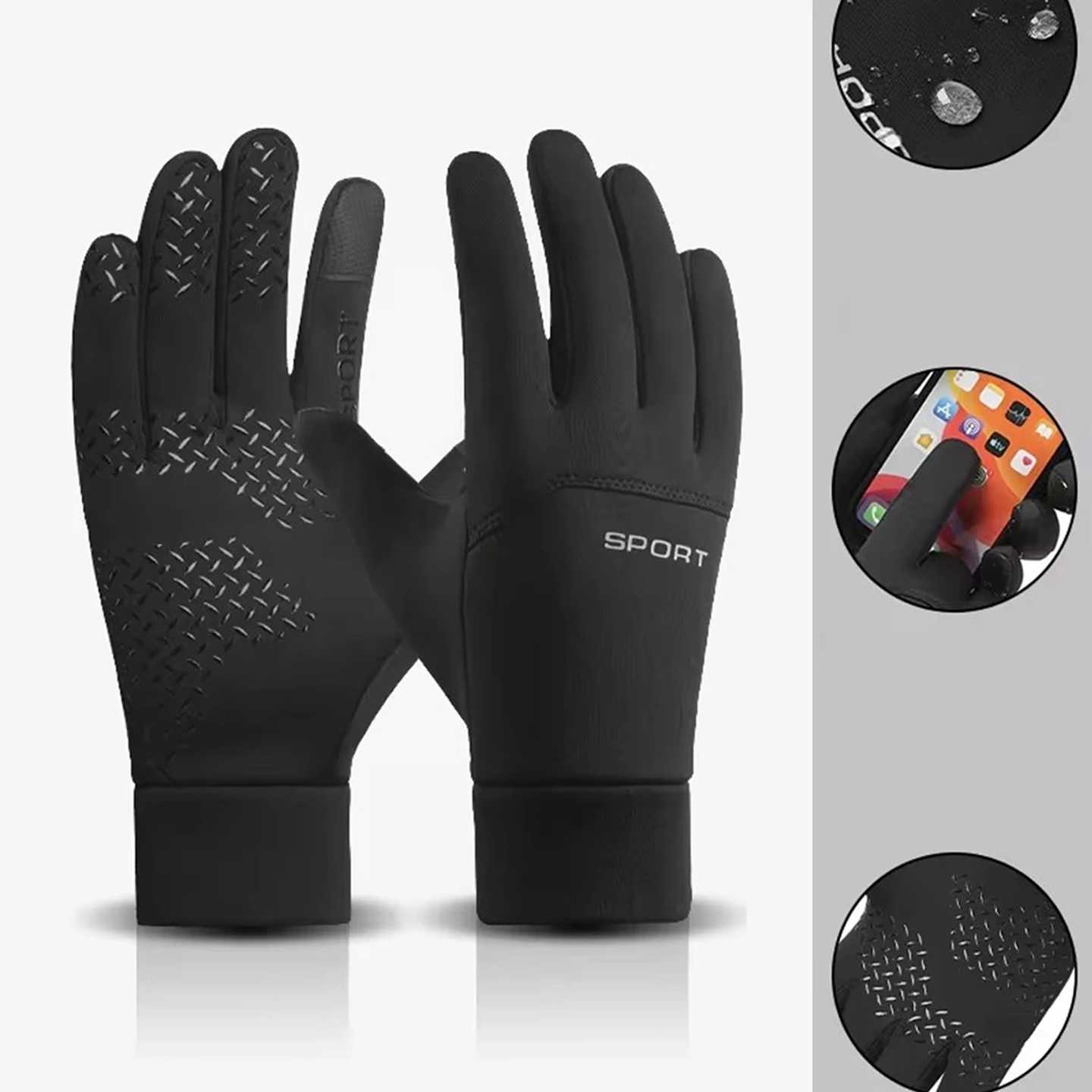 Windproof and Waterproof Outdoor Gloves Touch Screen Thumb