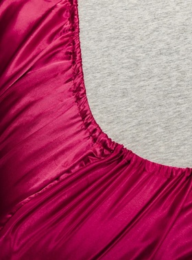 Solid Color Satin  Sheet Set, Includes Fitted Sheet Pillowc