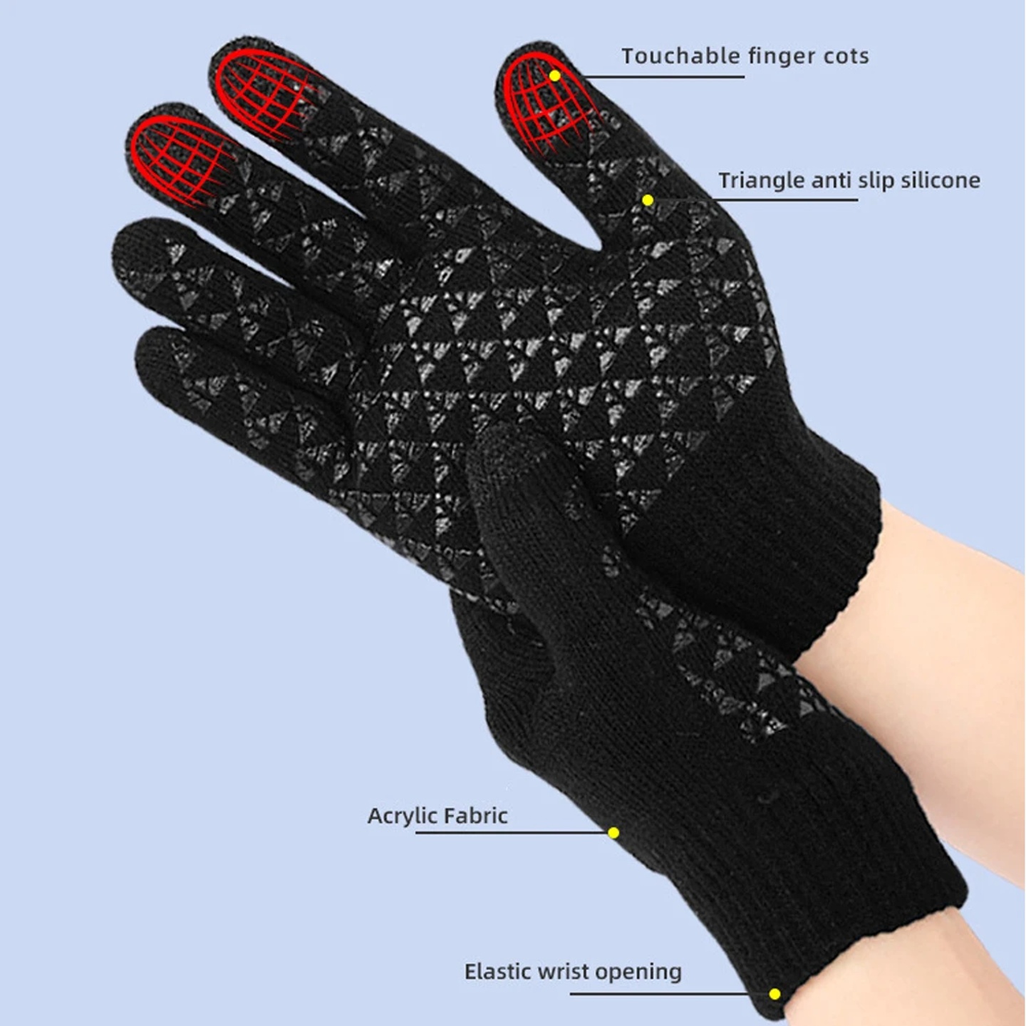 Electric Heated Gloves Touch Screen Outdoor Riding Skiing M