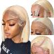 Lace Short Hair Human Front Transparent Wig Bob Blonde 613