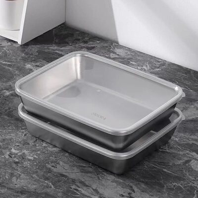 Thickened Square Plate Stainless Steel Rectangular Food Sto