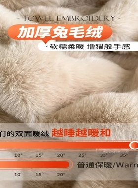 4pcs Grey Rabbit Fur Bedding Set Thick Milk Plush Winter Du