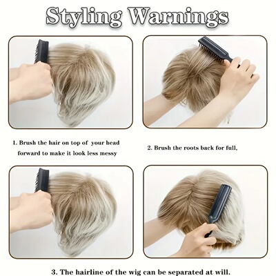 Light brown synthetic fiber whole short hair wig rose mesh