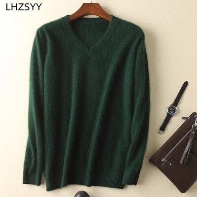 LHZSYY Men's 100% Mink Cashmere Large Size Sweaters Autumn